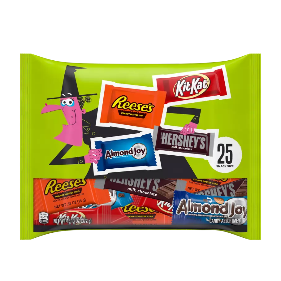 Hershey Halloween Chocolate Snack Size Assortment, 13.13 oz bag, 25 pieces - Front of Package