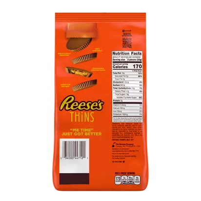 REESE'S THiNS Dark Chocolate Peanut Butter Cups, 3.1 oz bag