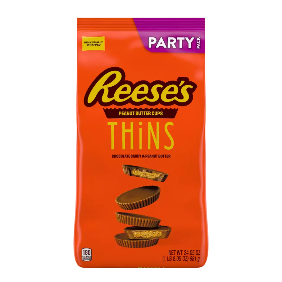 REESE'S THiNS Chocolate Peanut Butter Cups, 24.05 oz bag - Front of Package