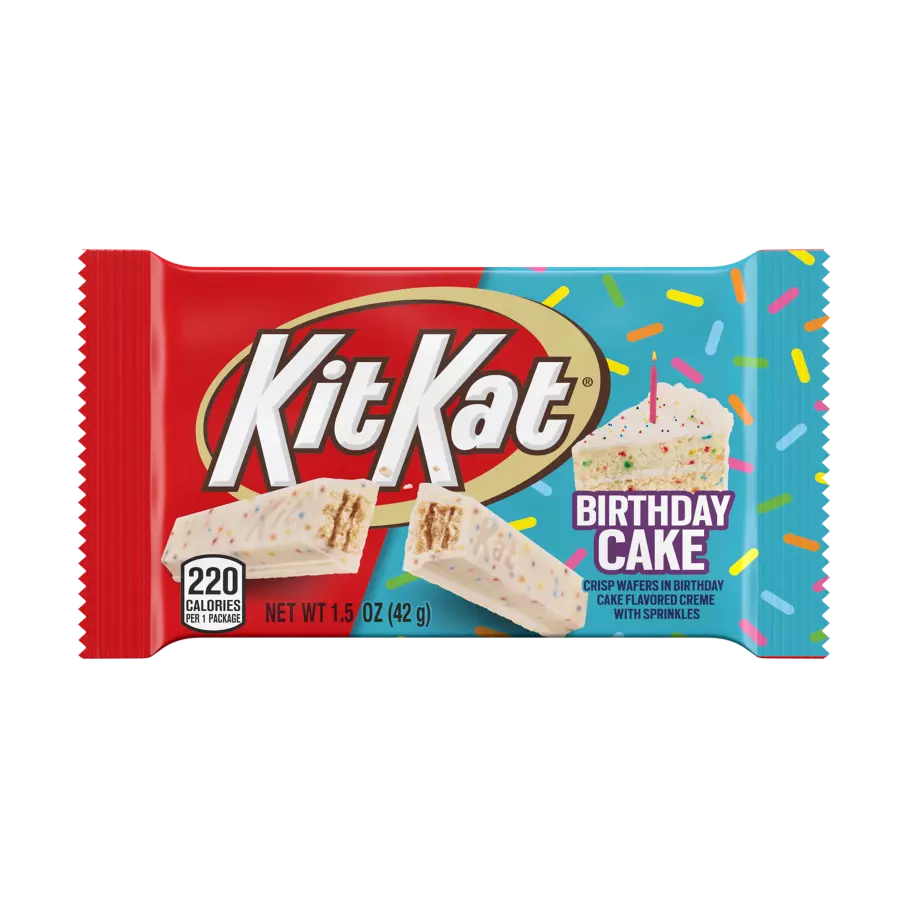 KIT KAT® Birthday Cake Candy Bar, 1.5 oz - Front of Package