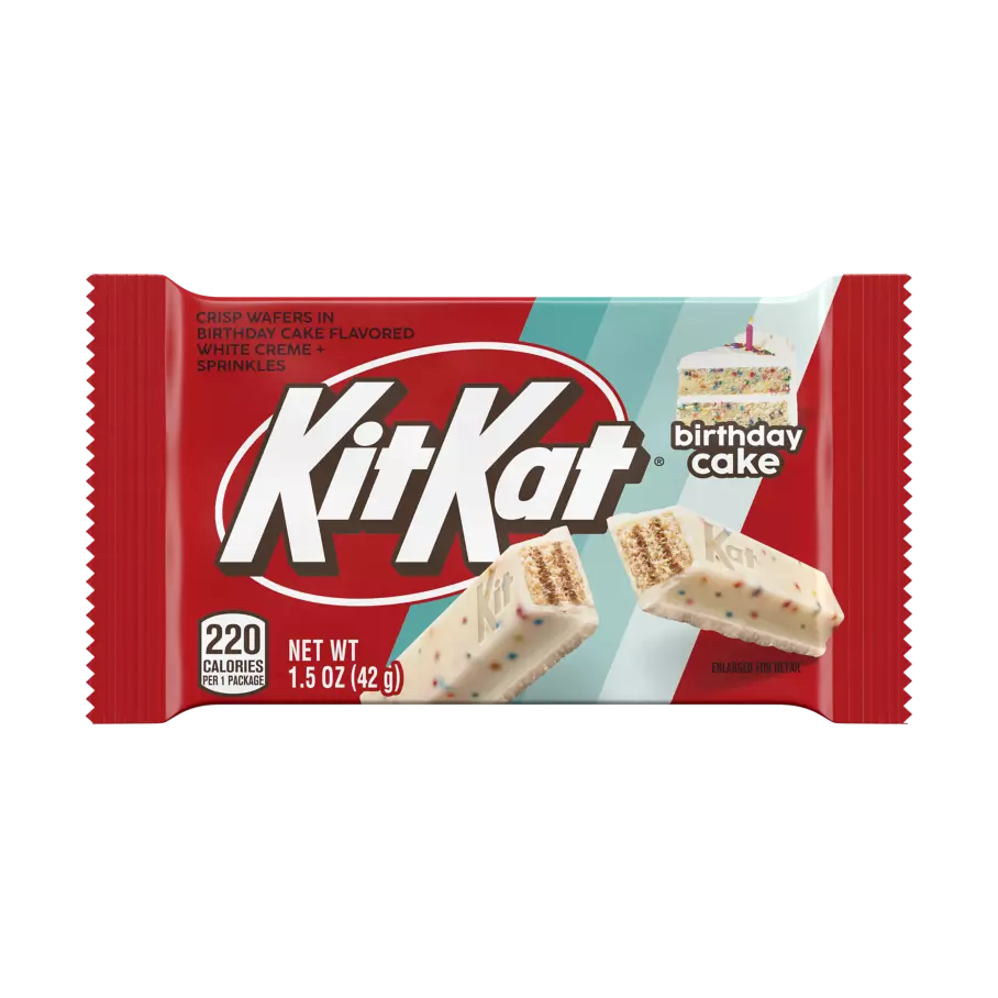 KIT KAT® Birthday Cake Candy Bars, 1.5 oz, 24 count box - Out of Package