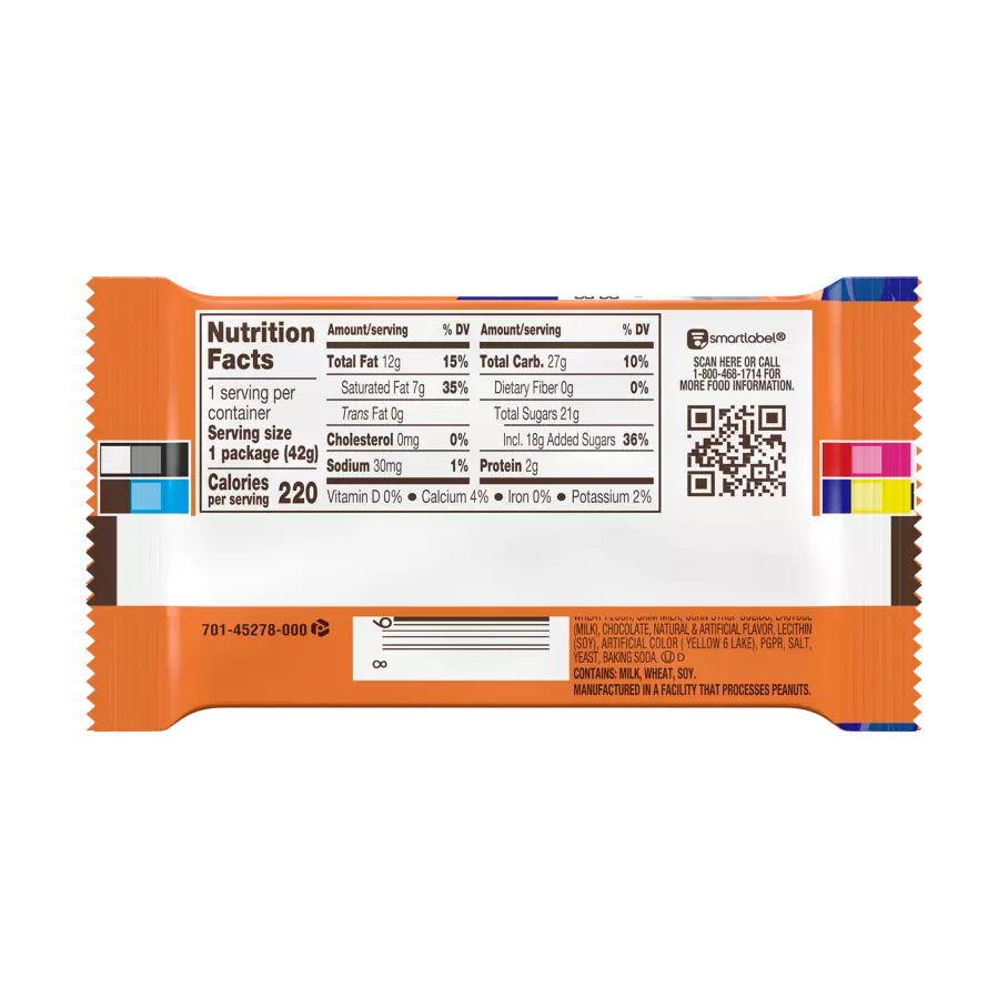 KIT KAT® Ghost Toast Candy Bar, 1.5 oz - Back of Package