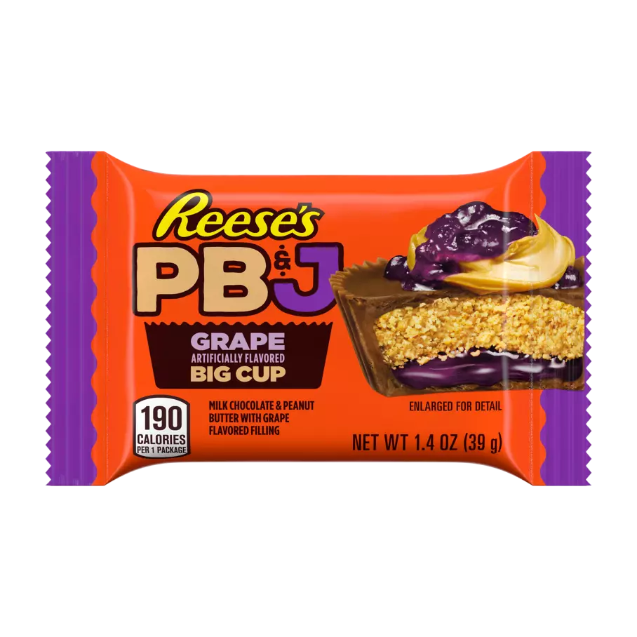 REESE'S PB&J Grape Big Cup Peanut Butter Cup, 1.4 oz - Front of Package