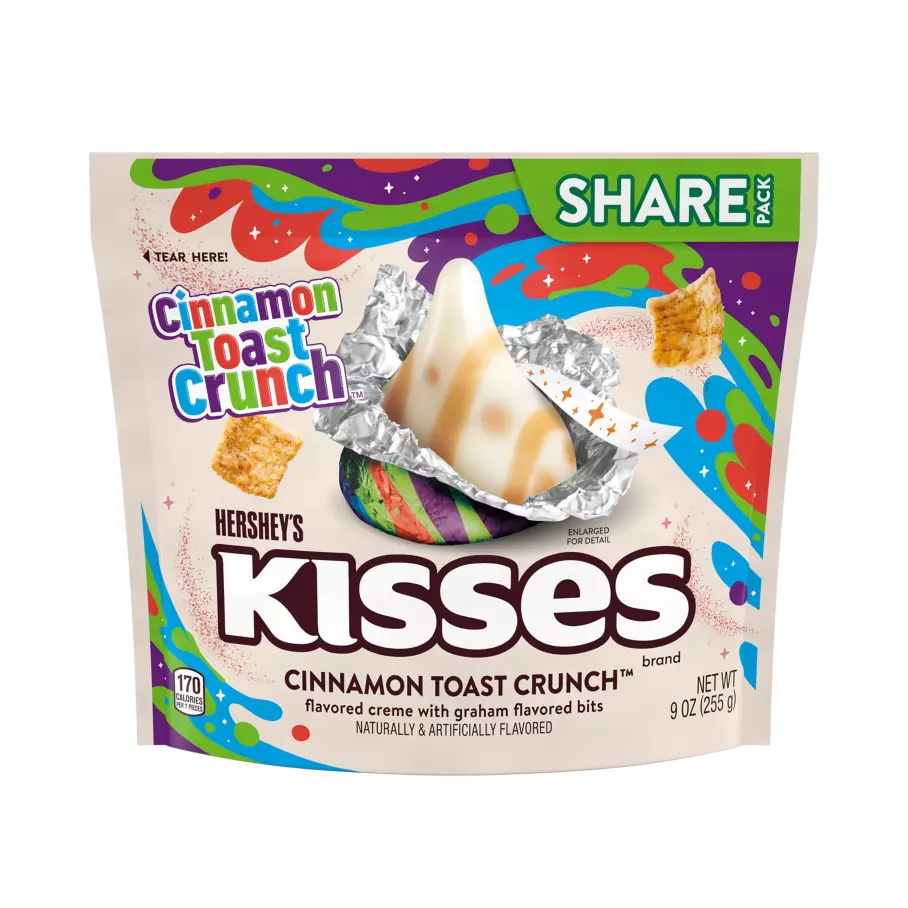 HERSHEY'S KISSES Cinnamon Toast Crunch™ Flavored Candy, 9 oz bag - Front of Package