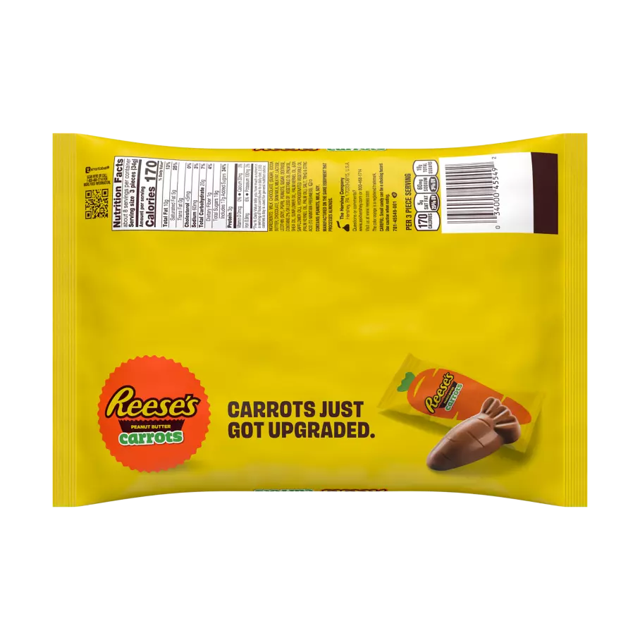 REESE'S Milk Chocolate Peanut Butter Carrots, 9 oz bag - Back of Package