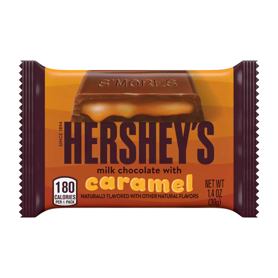 HERSHEY'S Milk Chocolate with Caramel Candy Bar, 1.4 oz - Front of Package