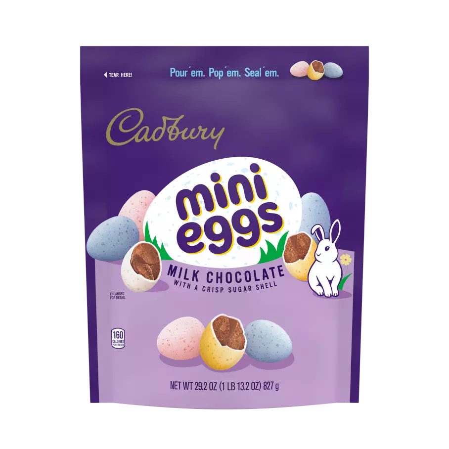 CADBURY MINI EGGS Milk Chocolate Candy, 29.2 oz bag - Front of Package