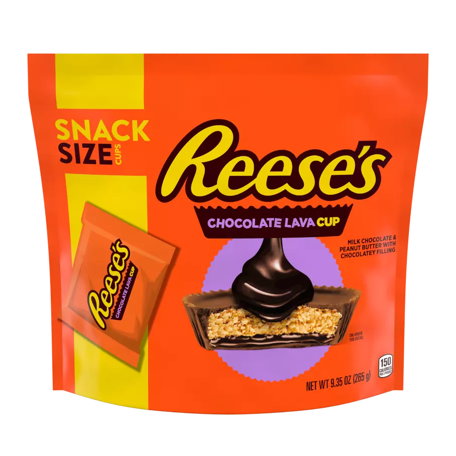 REESE'S Chocolate Lava Snack Size Peanut Butter Cups, 9.35 oz bag - Front of Package