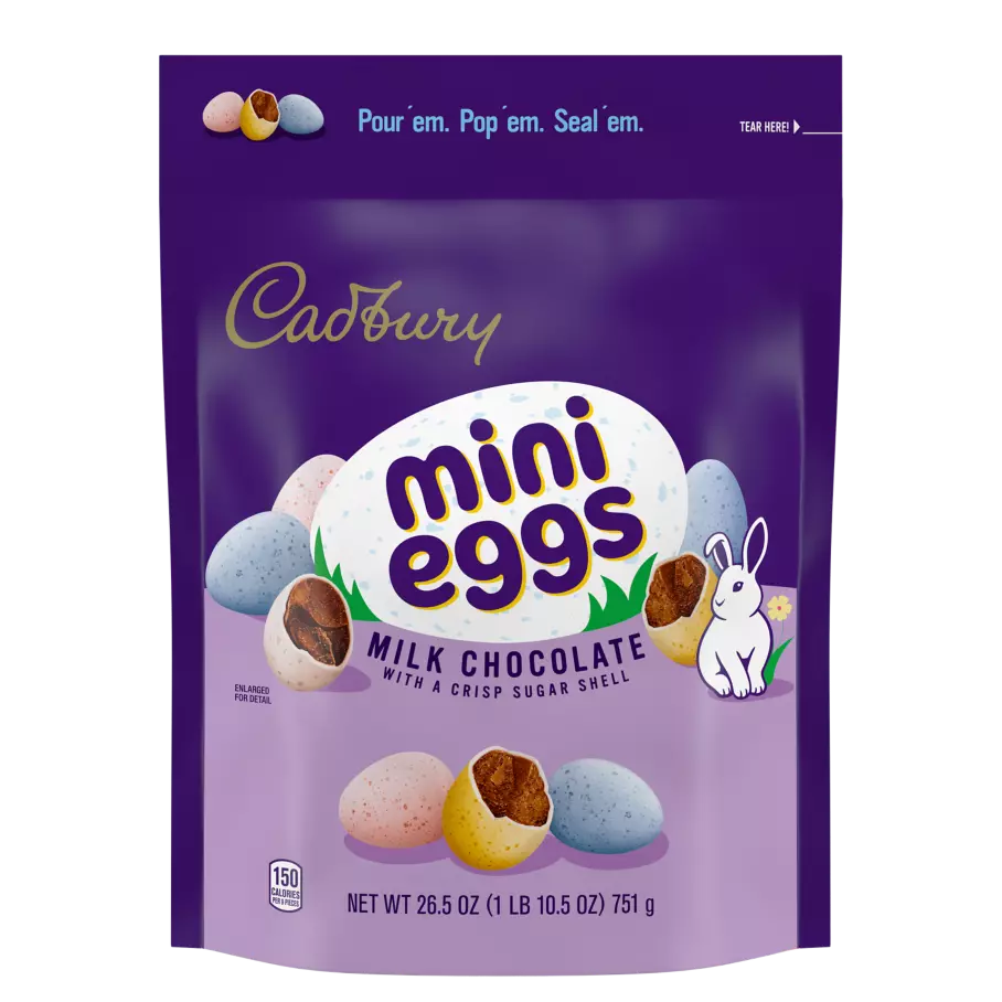 CADBURY MINI EGGS Milk Chocolate Candy, 26.5 oz bag - Front of Package