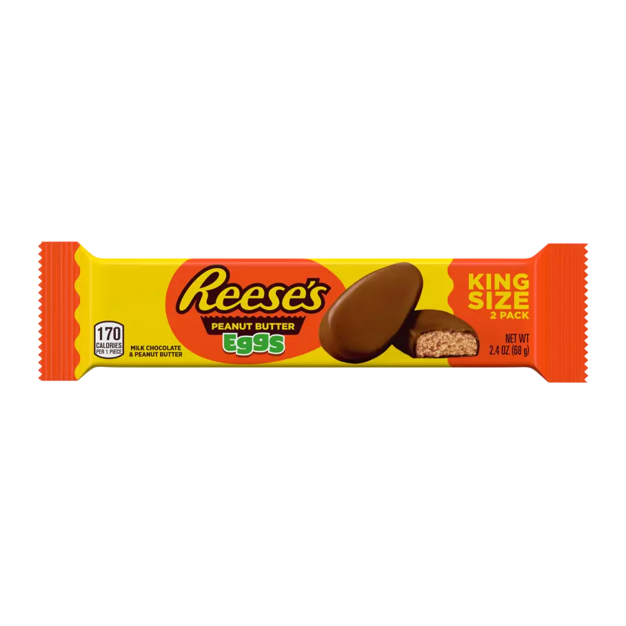 REESE'S Milk Chocolate Peanut Butter King Size Eggs, 2.4 oz, 24 count box - Out of Package