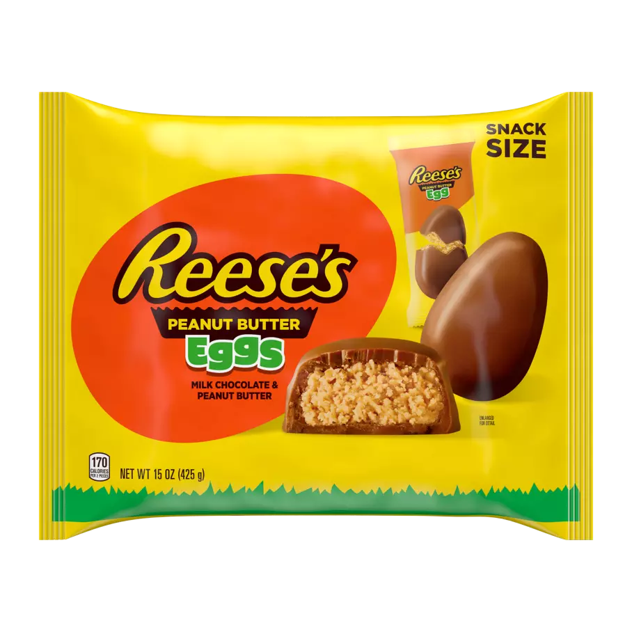 REESE'S Milk Chocolate Peanut Butter Snack Size Eggs, 15 oz bag - Front of Package