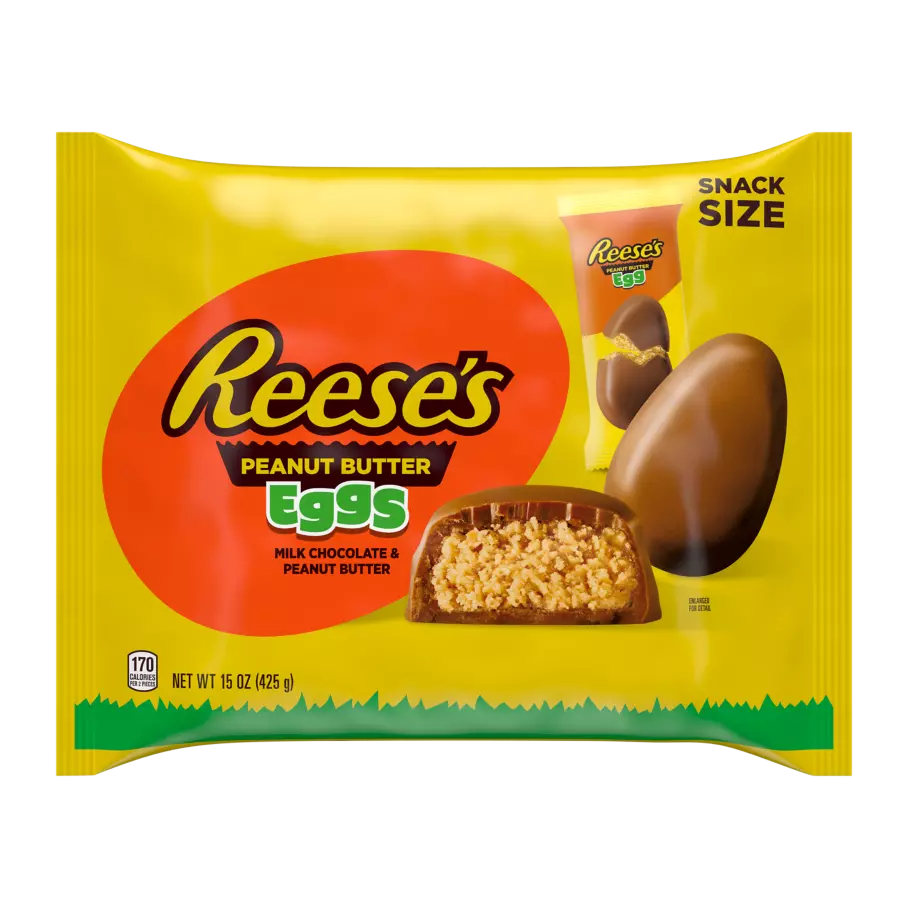 REESE'S Milk Chocolate Peanut Butter Snack Size Eggs, 15 oz bag - Front of Package