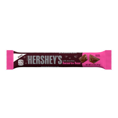 HERSHEY'S Milk Chocolate King Size Hearts Bar, 2.5 Oz