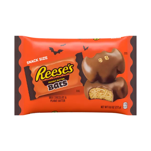 REESE'S Milk Chocolate Peanut Butter Snack Size Bats, 9.6 oz bag - Front of Package