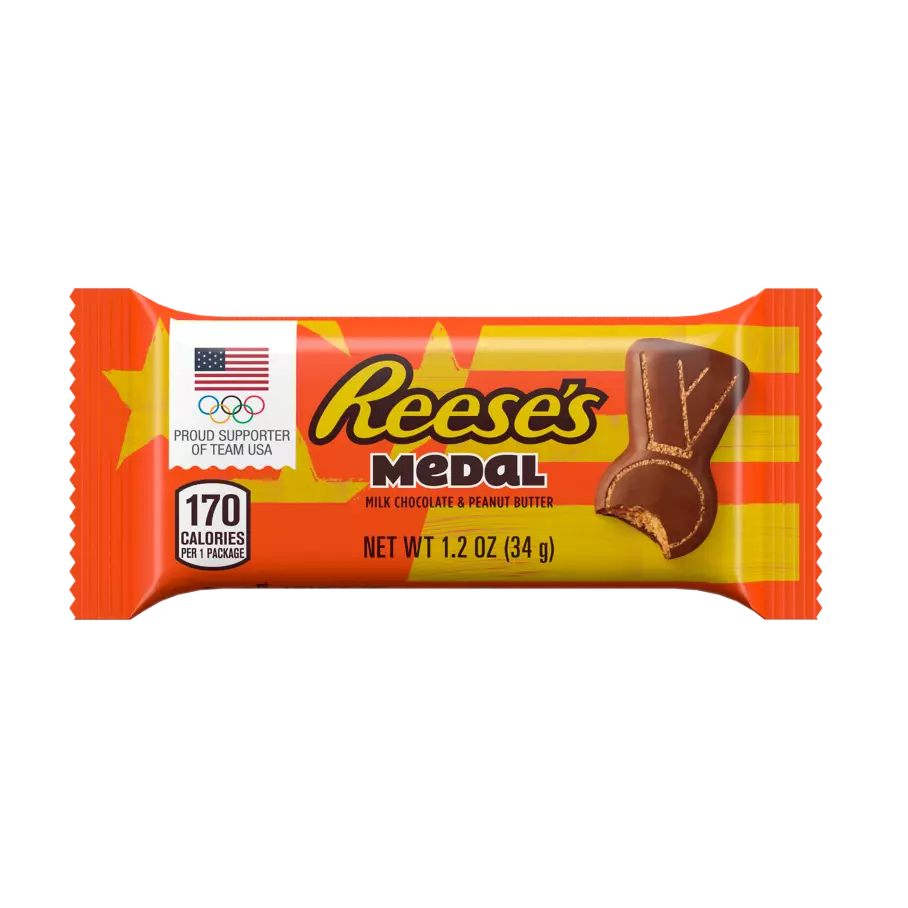 REESE'S Milk Chocolate Peanut Butter Medal, 1.2 oz - Front of Package
