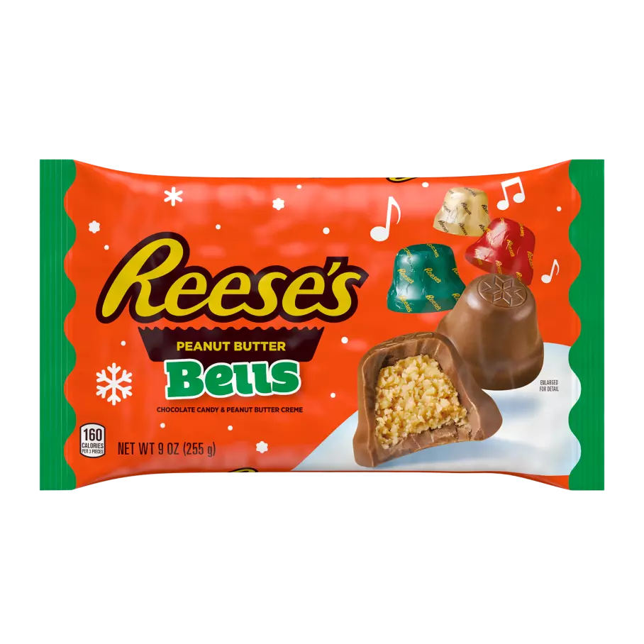 REESE'S Milk Chocolate Peanut Butter Bells, 9 oz bag - Front of Package