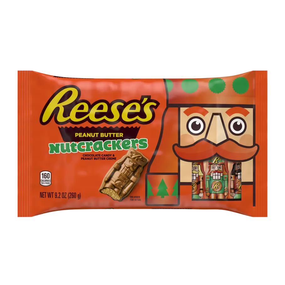 REESE'S Milk Chocolate Peanut Butter Nutcrackers, 9.2 oz bag - Front of Package
