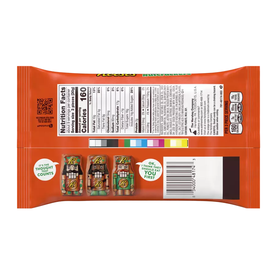 REESE'S Milk Chocolate Peanut Butter Nutcrackers, 9.2 oz bag - Back of Package