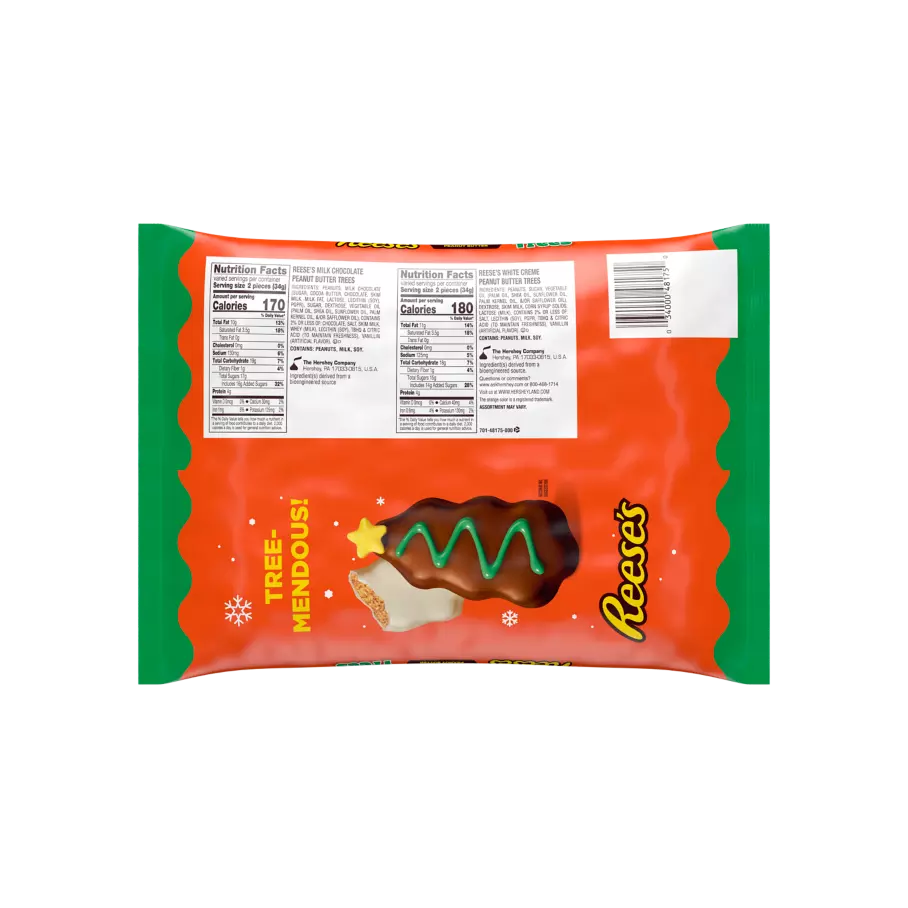 REESE'S Peanut Butter Trees Assortment, 18.6 oz bag - Back of Package