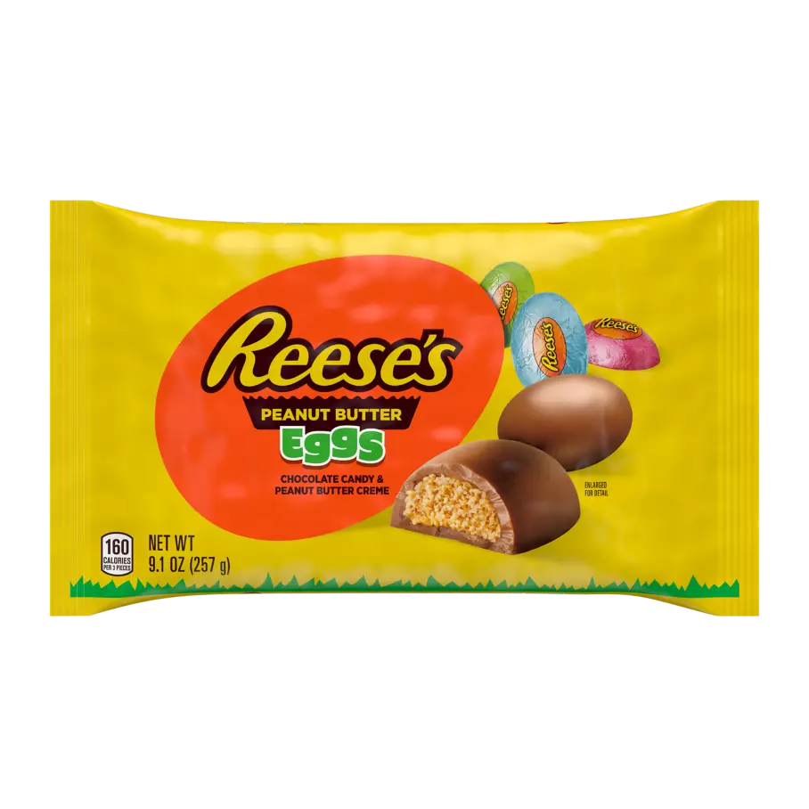 REESE'S Milk Chocolate Peanut Butter Eggs, 9.1 oz bag - Front of Package