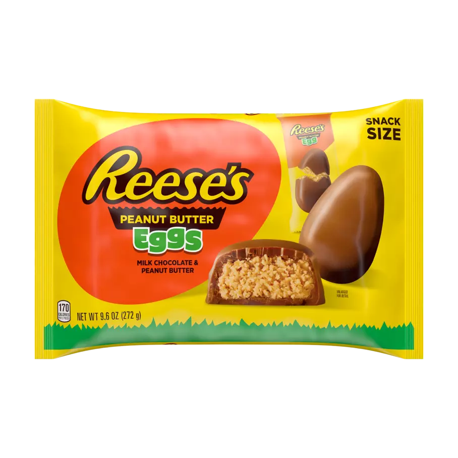 REESE'S Milk Chocolate Peanut Butter Snack Size Eggs, 9.6 oz bag - Front of Package