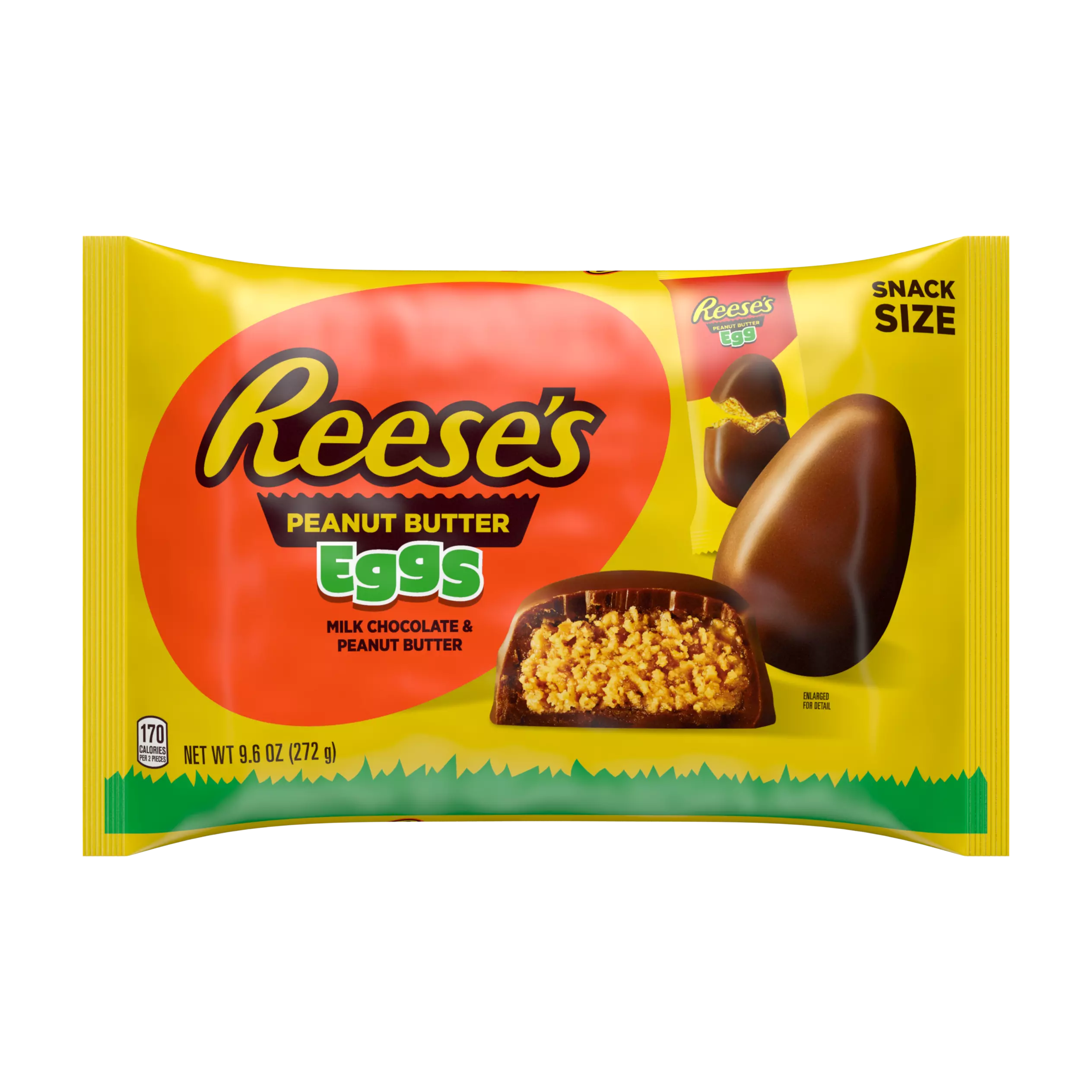 REESE'S Milk Chocolate Peanut Butter Snack Size Eggs, 9.6 oz bag - Front of Package