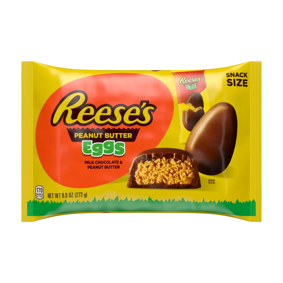 REESE'S Milk Chocolate Peanut Butter Snack Size Eggs, 9.6 oz bag - Front of Package