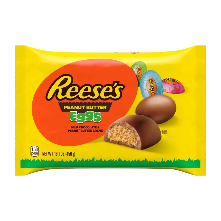 REESE'S Milk Chocolate Peanut Butter Eggs, 16.1 oz bag - Front of Package