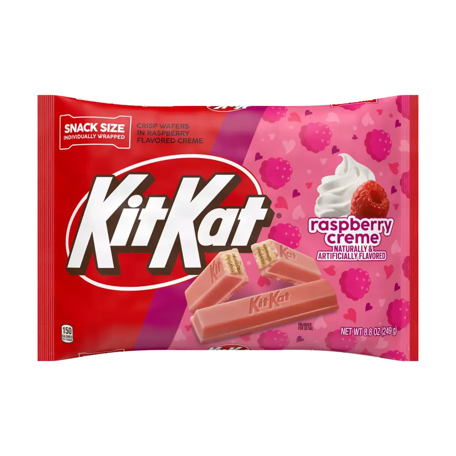 KIT KAT® Valentine's Raspberry Creme Snack Size Candy Bars, 8.8 oz bag - Front of Package