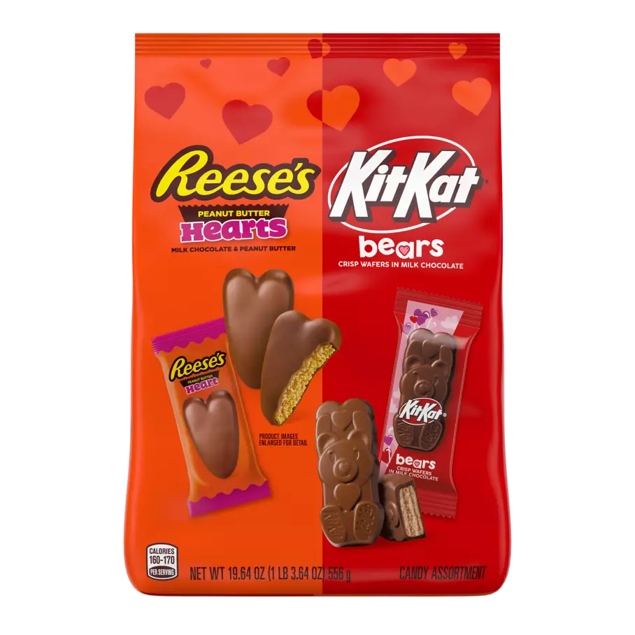 Hershey Valentine's Shapes Snack Size Assortment, 19.64 oz bag - Front of Package