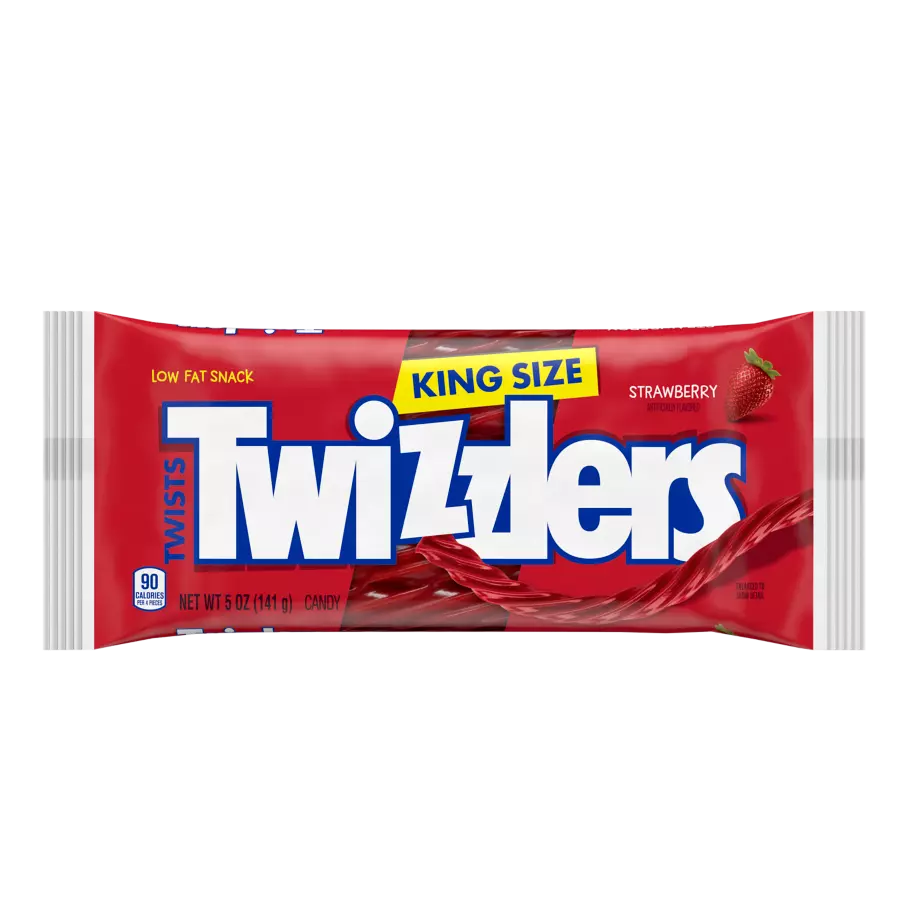 TWIZZLERS Twists Strawberry Flavored King Size Candy, 5 oz bag - Front of Package