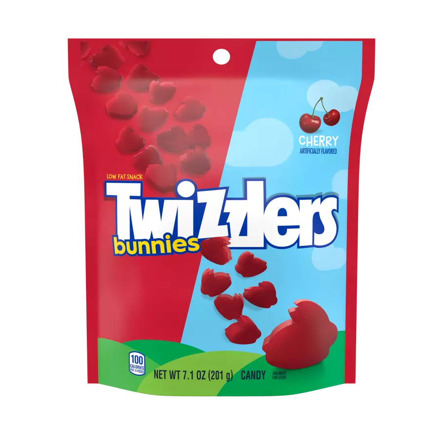 TWIZZLERS Bunnies Cherry Candy, 7.1 oz bag - Front of Package