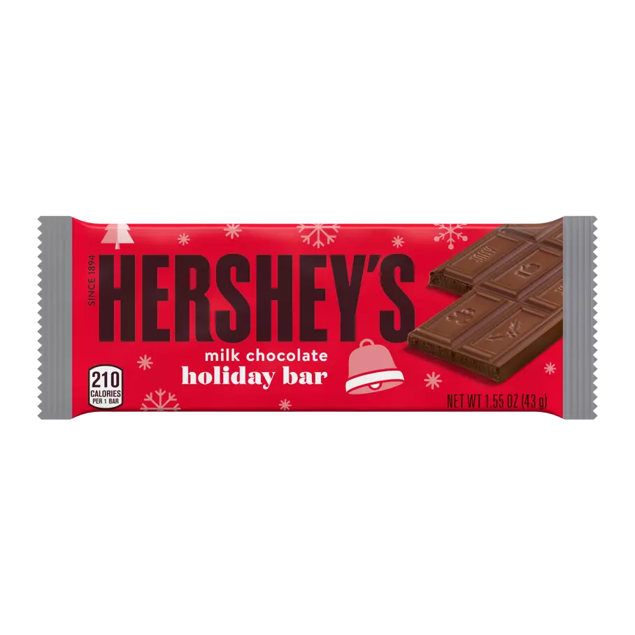 HERSHEY'S Milk Chocolate Holiday Candy Bars, 1.55 oz, 6 pack - Out of Package