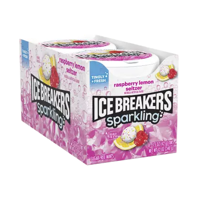 Ice Breakers Sparkling Raspberry Lemon Seltzer Sugar Free Mints
