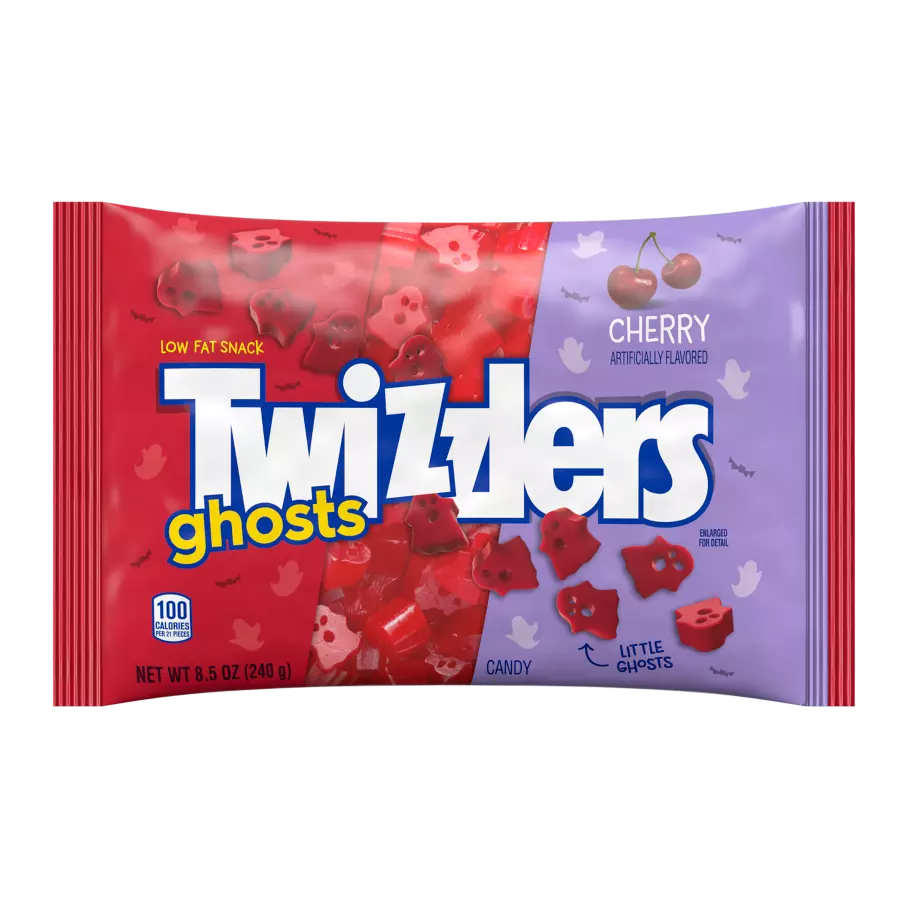 TWIZZLERS Ghosts Cherry Candy, 8.5 oz bag - Front of Package