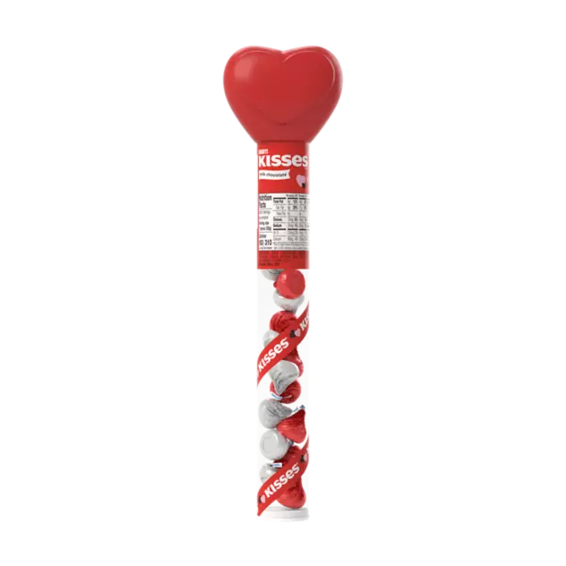 HERSHEY'S KISSES Valentine's Milk Chocolate Candy, 2.24 oz cane - Front of Package