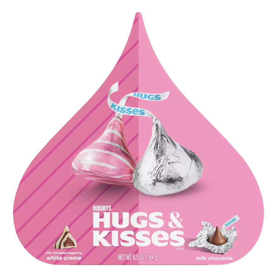 HERSHEY'S HUGS & KISSES Valentine's Assortment, 6.5 oz gift box - Front of Package