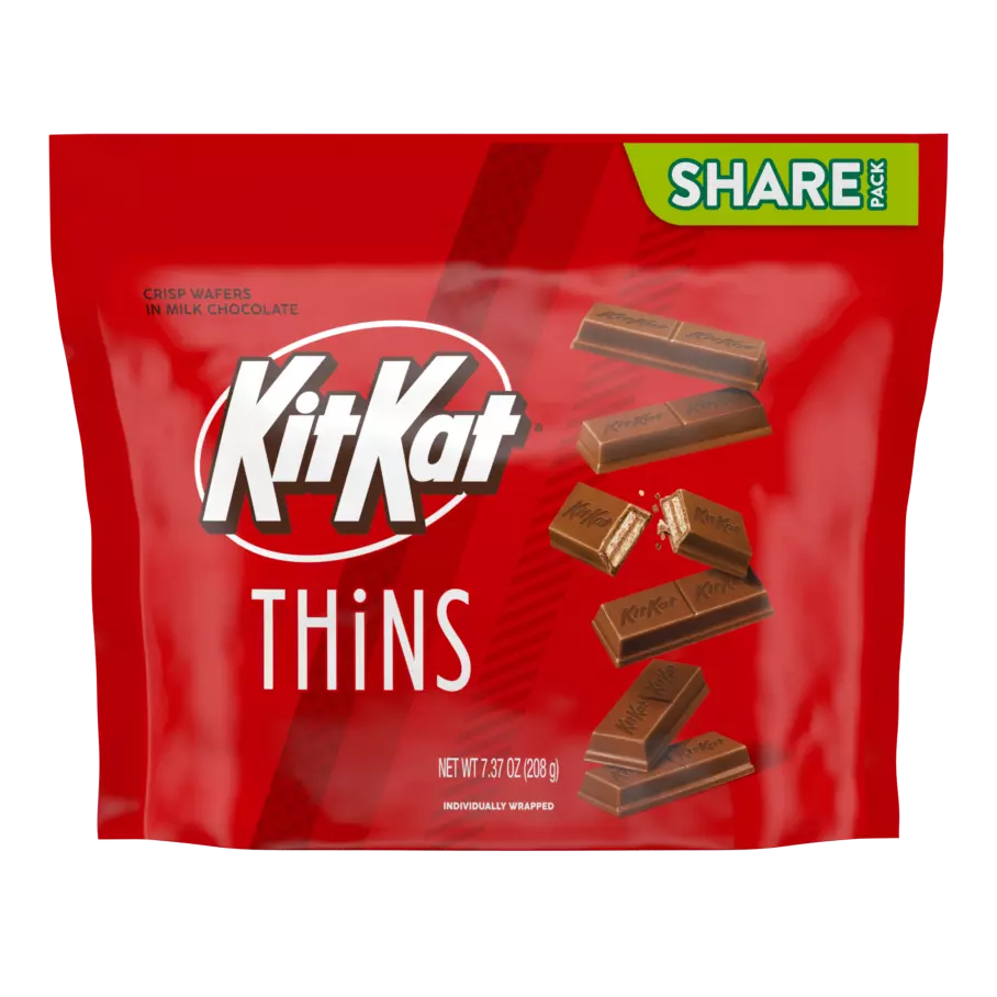KIT KAT® THiNS Milk Chocolate Candy Bars, 7.37 oz pack - Front of Package