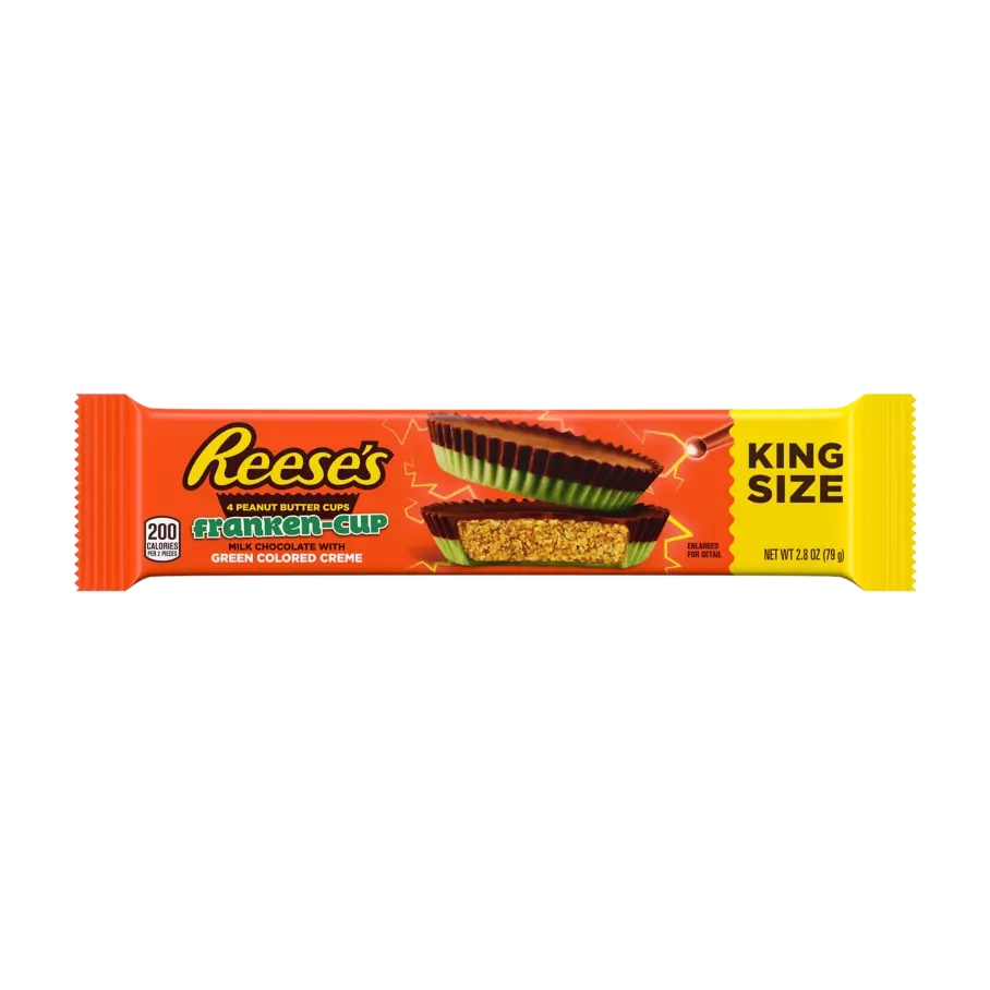 REESE'S Franken-Cup Milk Chocolate King Size Peanut Butter Cups, 2.8 oz - Front of Package