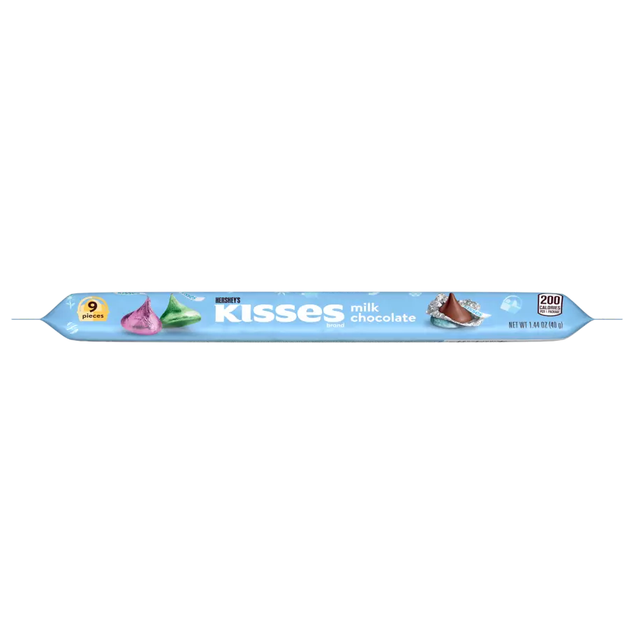 HERSHEY'S KISSES Easter Milk Chocolate Candy, 1.44 oz sleeve - Front of Package