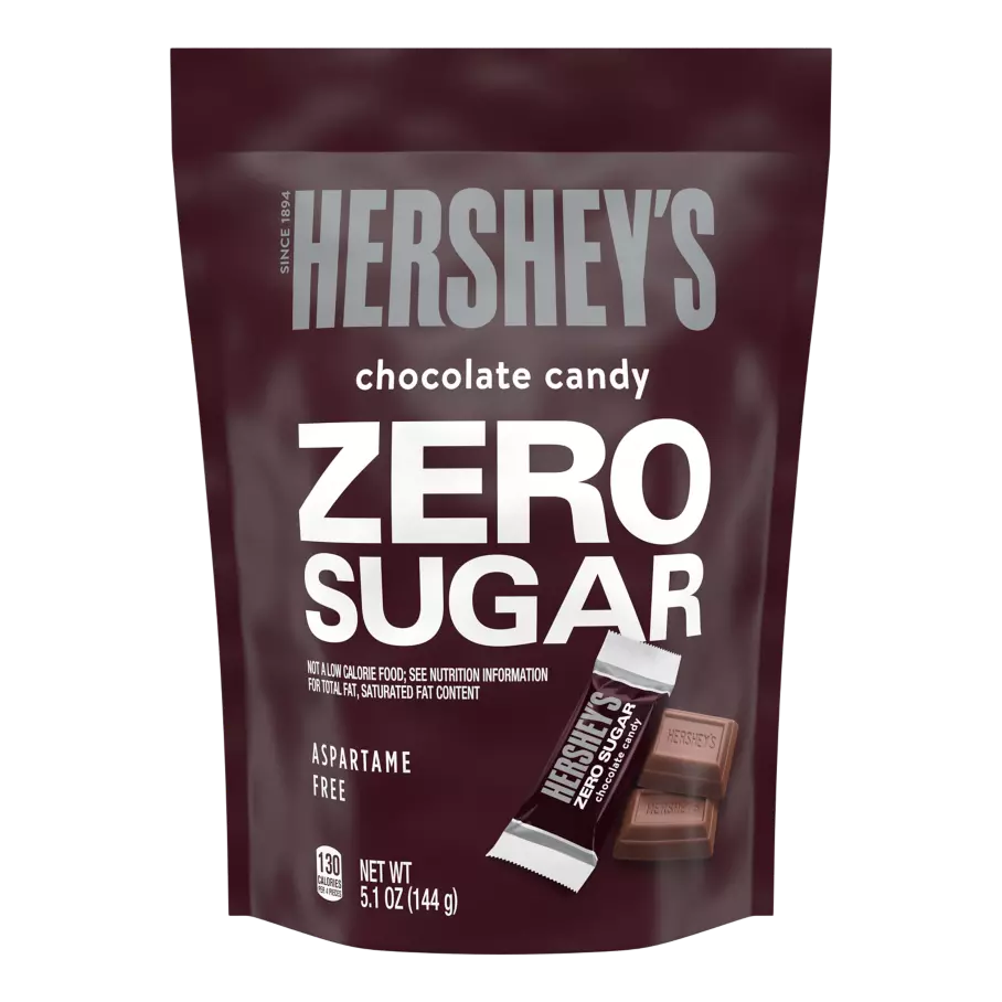 HERSHEY'S Zero Sugar Chocolate Candy, 5.1 oz bag - Front of Package