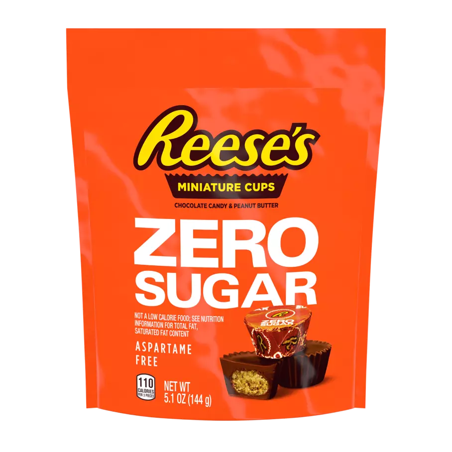 Reeses Zero Sugar Miniatures Chocolate Candy Peanut Butter Cups 51 Oz Bag