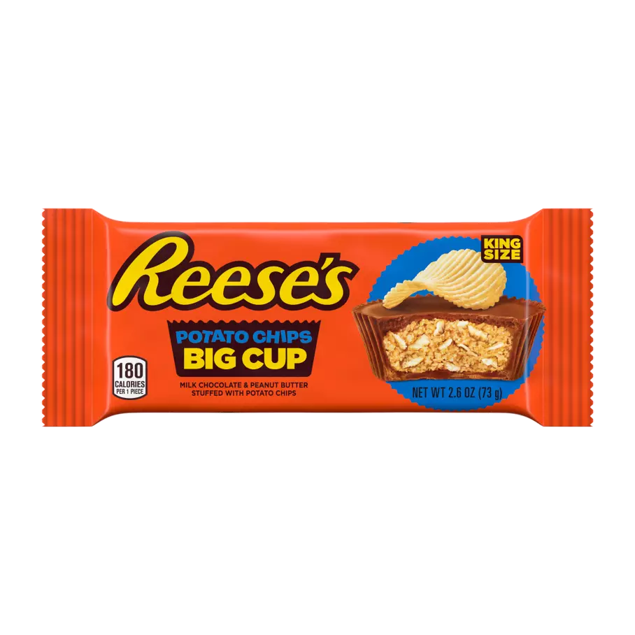 REESE'S Big Cup with Potato Chips King Size Peanut Butter Cups, 2.6 oz