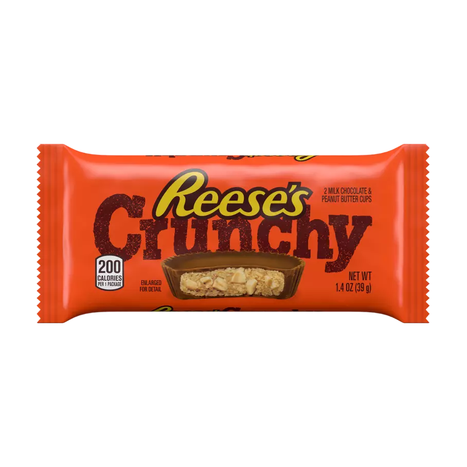 REESE'S Crunchy Milk Chocolate Peanut Butter Cups, 1.4 oz - Front of Package