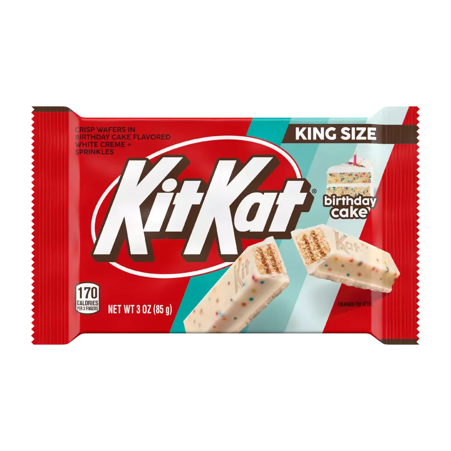 KIT KAT® Birthday Cake King Size Candy Bar, 3 oz - Front of Package