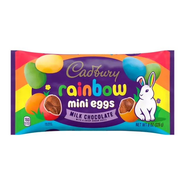 CADBURY MINI EGGS Rainbow Milk Chocolate Candy, 8 oz bag - Front of Package