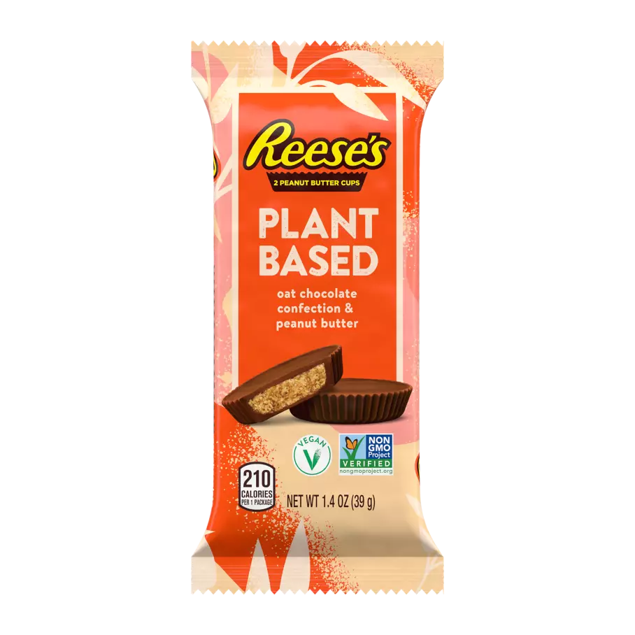 REESE'S Plant Based Oat Chocolate Confection & Peanut Butter Cups, 1.4 oz, 12 count box -  Out of Package