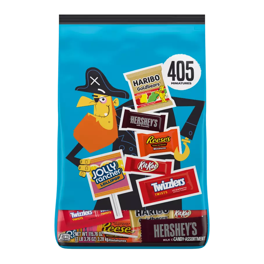 Hershey Halloween Chocolate Miniatures Assortment, 115.76 oz bag, 405 pieces - Front of Package