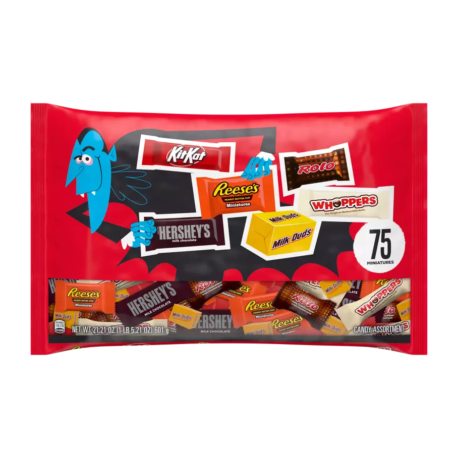 Hershey Halloween Miniatures Assortment, 21.21 oz bag, 75 pieces - Front of Package