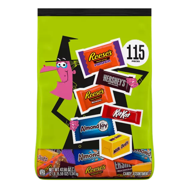 Hershey Halloween Miniatures Assortment, 47.59 oz bag, 115 pieces - Front of Package